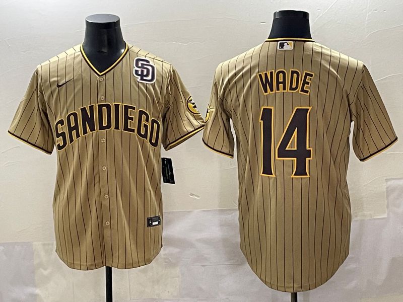 Men 2025 San Diego Padres #14 Wade Brown Stripe Game Nike MLB Jersey style 9